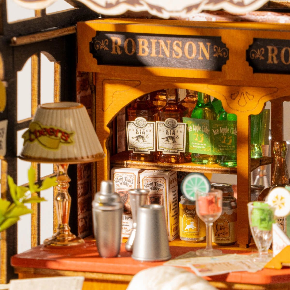 Rolife Tipsy Cat Bar DIY Miniature Kit - Little Worlds